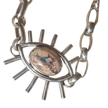 Load image into Gallery viewer, Mexican Opal Eye on Vintage 925 Silver Chain Necklace