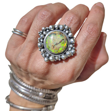 Load image into Gallery viewer, Handmade in Australia statement sterling silver custom monarch opal ring or pendant