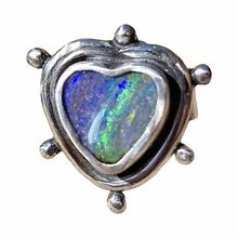 Load image into Gallery viewer, Boulder Opal Dotty Heart Earrings