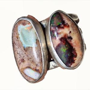Mexican Opal Triple Band Ring