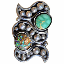 Load image into Gallery viewer, Boulder Opal Turquoise Natures Swirl Ring or Pendant