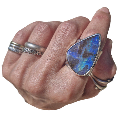 Boulder Opal Moonphase Ring