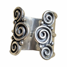 Load image into Gallery viewer, Spirals Open Band Cuff Ring - Made to Order