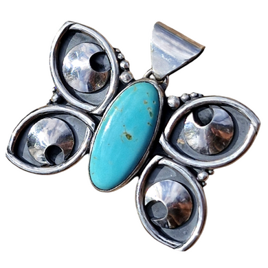 Kingman Turquoise Butterfl-Eye Pendant