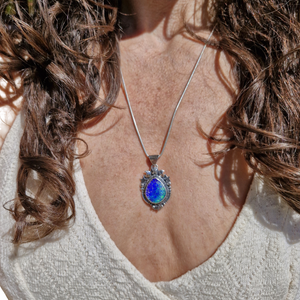 Star Moon Magic Boulder Opal Pendant
