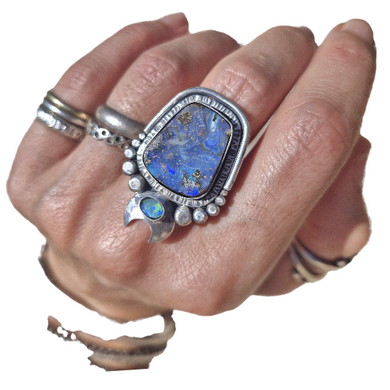 Boulder Opal and Doublet Opal Ring or Pendant