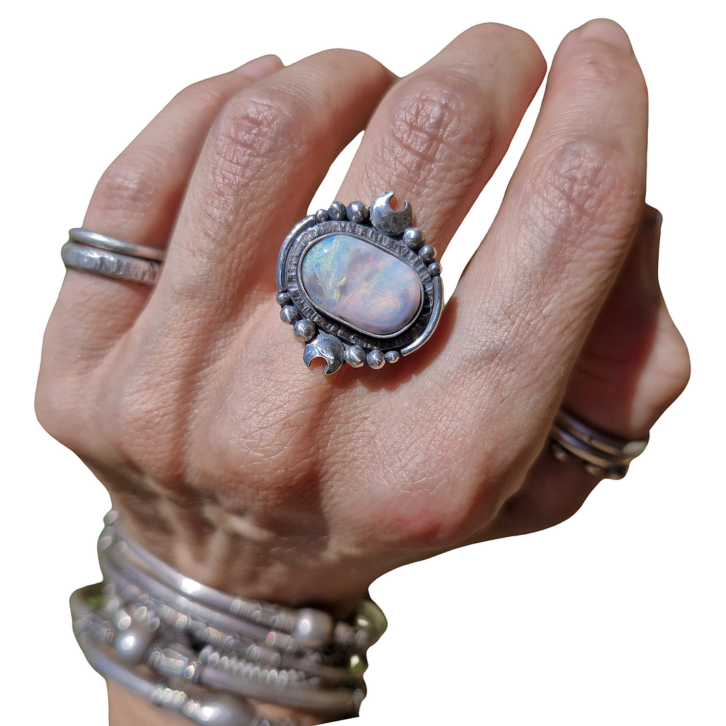 Lightening Ridge Opal Ring or Pendant