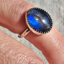 Load image into Gallery viewer, Labradorite 925 Silver Pinky Ring