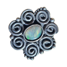 Load image into Gallery viewer, Mintabie Opal Spiral Flower Ring or Pendant