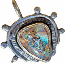 Load image into Gallery viewer, Boulder Opal Dotty Borders Pendant