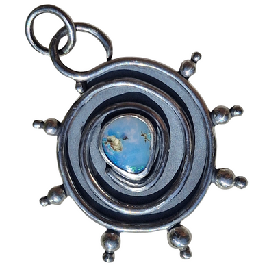 Spiral Sun Opal Pendant