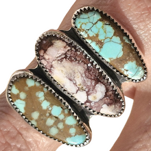 Load image into Gallery viewer, Numi Olive No.8 Turquoise and Wild Horse Magnesite 925 Silver Ring