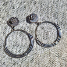 Load image into Gallery viewer, The Drift Handmade Turquoise Hoop 925 Silver Earrings