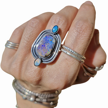 Load image into Gallery viewer, Handmade sterling silver australian boulder opal ring pendant 