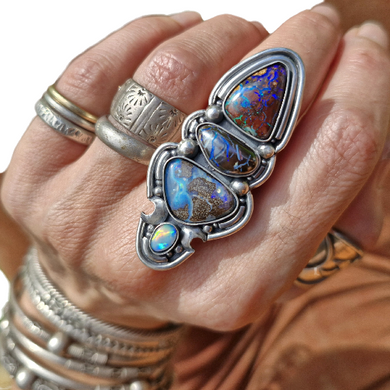 Boulder Opal and Doublet Opal Ring or Pendant