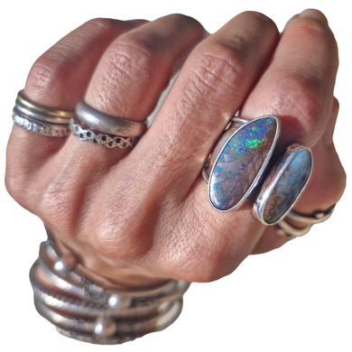 Boulder Opal Moonphase Ring