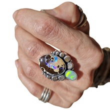 Load image into Gallery viewer, Boulder Opal and Lightning Ridge Opal Chunky Dots Ring or Pendant