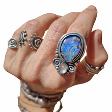 Load image into Gallery viewer, Boulder Opals and Spirals Ring or Pendant