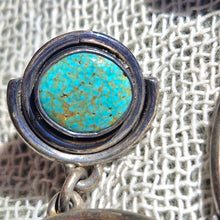 Load image into Gallery viewer, The Drift Handmade Turquoise Hoop 925 Silver Earrings
