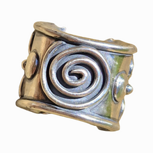 Load image into Gallery viewer, Double Mintabie Opal Spirals and Moons Ring