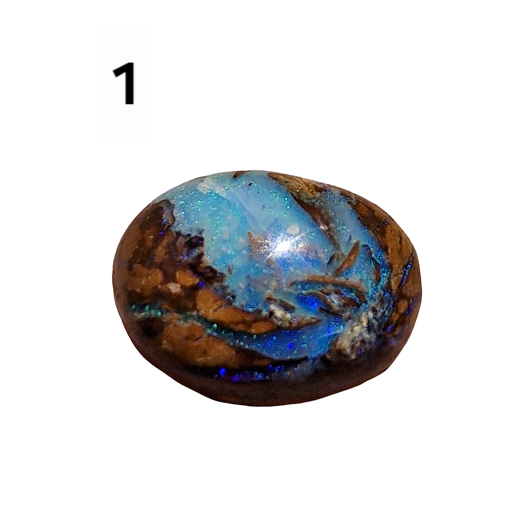 Double Dotty Boulder Opal Ring - Made to Order