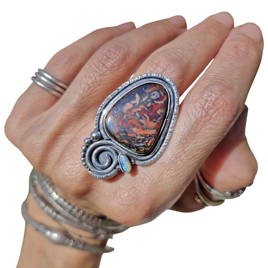 Boulder & Mintabie Opal Ring or Pendant