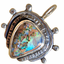 Load image into Gallery viewer, Boulder Opal Dotty Borders Pendant