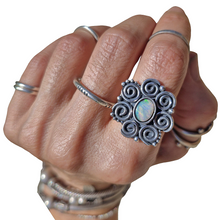 Load image into Gallery viewer, Mintabie Opal Spiral Flower Ring or Pendant