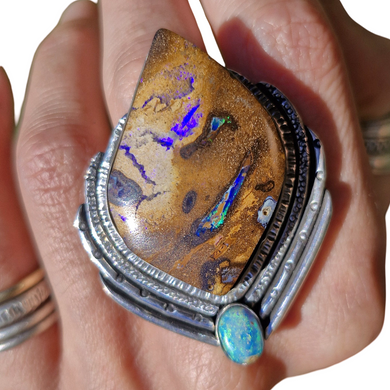 Boulder & Mintabie Opal Ring or Pendant