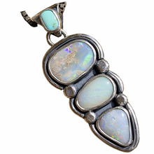 Load image into Gallery viewer, Boulder Opal, Mintabie Opal and Royston Turquoise Pendant