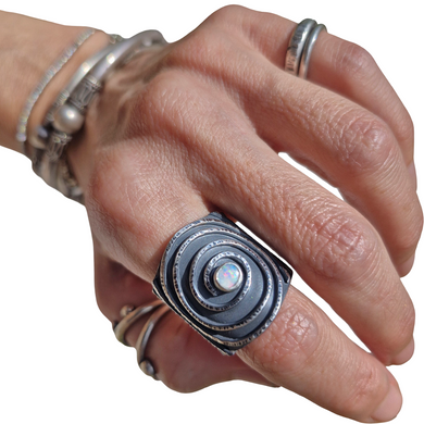 Drop in the Ocean Mintabie Opal Ring
