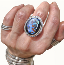 Load image into Gallery viewer, Boulder Opal Dotty Borders Ring