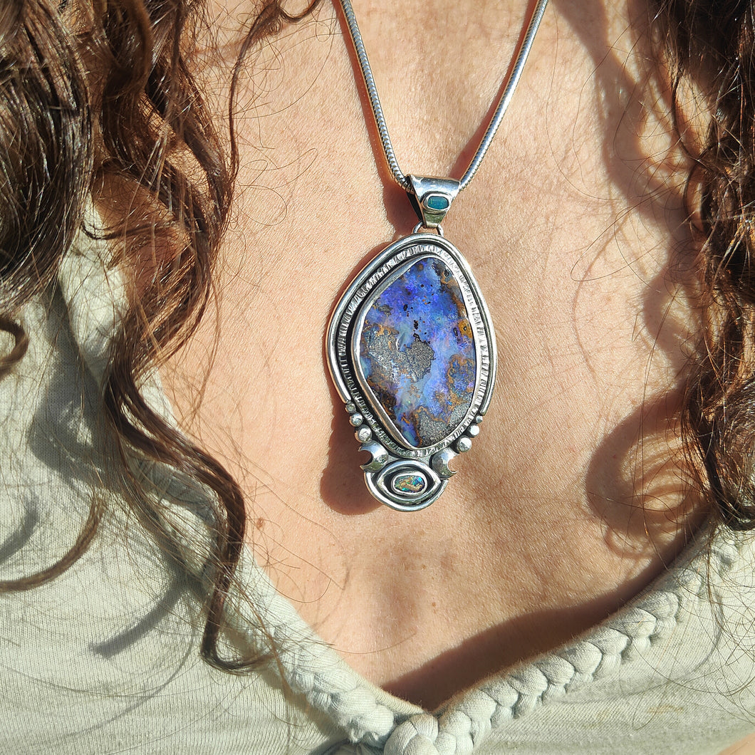 Boulder and Doublet Opal Pendant & Necklace