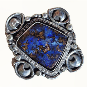 All Seeing Boulder Opal Ring or Pendant