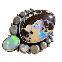 Load image into Gallery viewer, Boulder Opal and Lightning Ridge Opal Chunky Dots Ring or Pendant