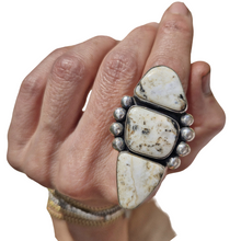Load image into Gallery viewer, White Buffalo 925 Silver Ring