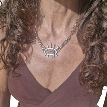 Load image into Gallery viewer, Mexican Opal Eye on Vintage 925 Silver Chain Necklace