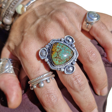 Load image into Gallery viewer, Hubei Turquoise Past Present Future Ring or Pendant