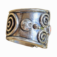 Load image into Gallery viewer, Double Mintabie Opal Spirals and Moons Ring