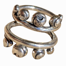 Load image into Gallery viewer, Crescent Moon Dotty Ring Double stack - Made to Order