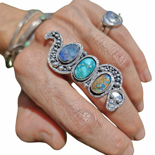 Load image into Gallery viewer, Snake Turquoise and Opal Ring or Pendant
