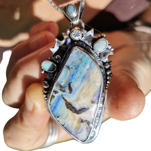 Load image into Gallery viewer, Stars and Moon Magic Boulder Opal Pendant