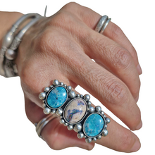 Load image into Gallery viewer, Mexican Opal &amp; Turquoise Dot Ring or Pendant