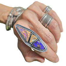 Load image into Gallery viewer, Triple Triangle Boulder Opal Ring or Pendant