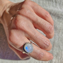 Load image into Gallery viewer, Moonstone 925 Silver Dot Ring