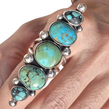 Load image into Gallery viewer, 5 Turquoise Dots 925 Silver Ring