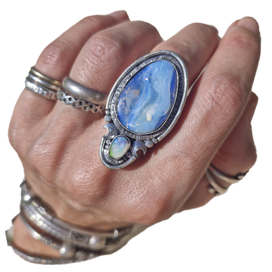 Boulder Opal and Mintabie Opal Ring or Pendant