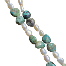 Load image into Gallery viewer, Franki_e Turquoise Pearl Ceramic Eye Pendant Necklace