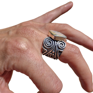 Spiralverse Boulder Opal Ring