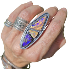 Load image into Gallery viewer, Triple Triangle Boulder Opal Ring or Pendant